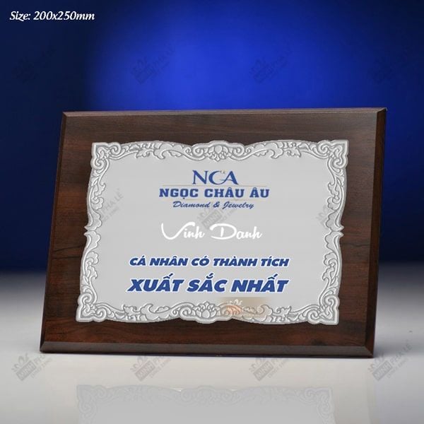 Bảng vinh danh gỗ đồng nằm ngang BVDGD012 (2 size)