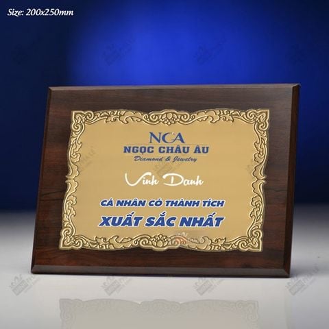 Bảng vinh danh gỗ đồng nằm ngang BVDGD012 (2 size)