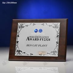 Bảng vinh danh gỗ đồng nằm ngang BVDGD012 (2 size)