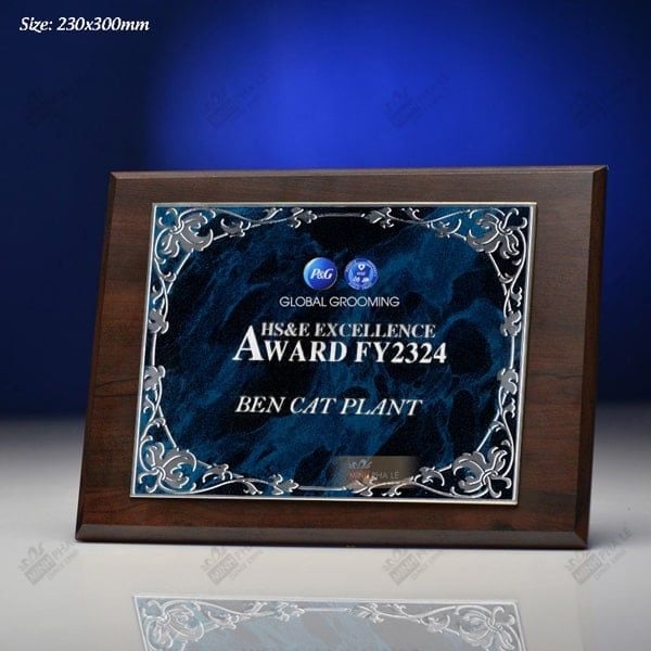 Bảng vinh danh gỗ đồng nằm ngang BVDGD012 (2 size)