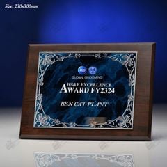 Bảng vinh danh gỗ đồng nằm ngang BVDGD012 (2 size)