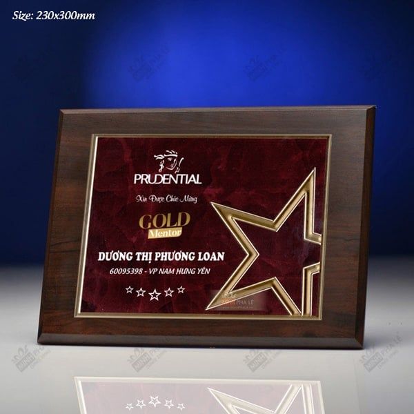 Bảng vinh danh gỗ đồng nằm ngang BVDGD012 (2 size)