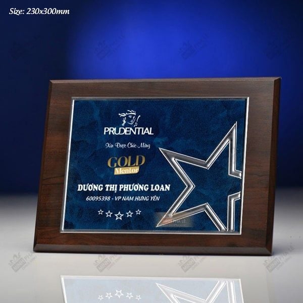 Bảng vinh danh gỗ đồng nằm ngang BVDGD012 (2 size)