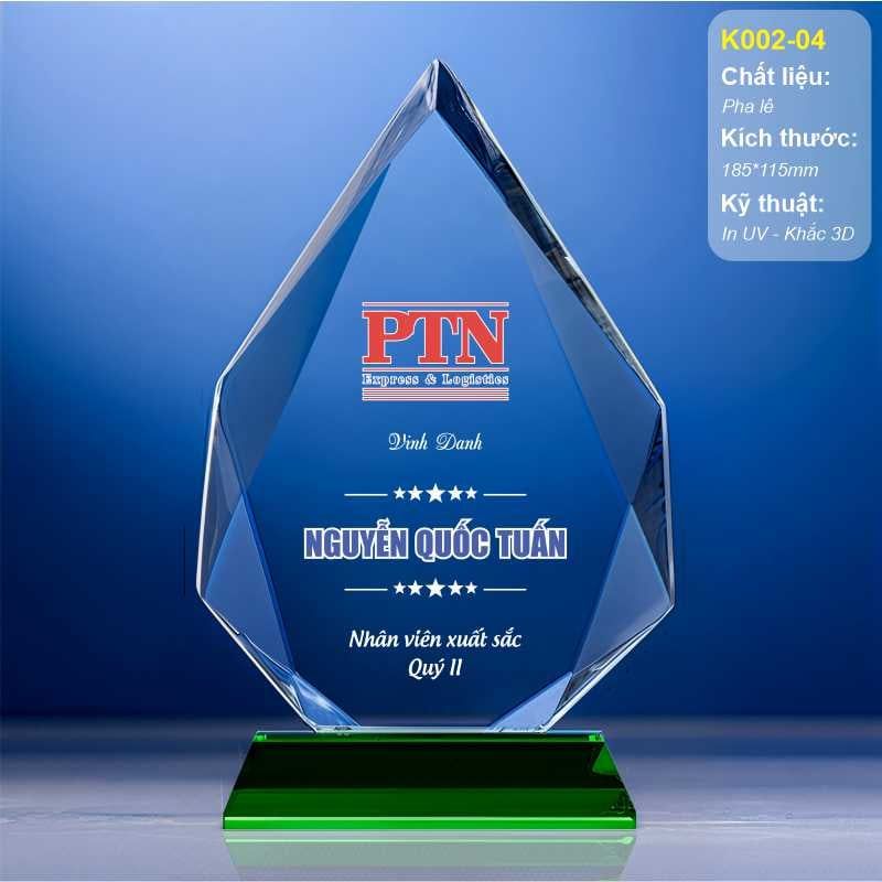 Kỷ niệm chương pha lê nhân viên xuất sắc K002 (3 mẫu)