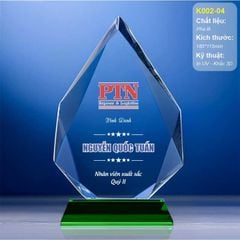 Kỷ niệm chương pha lê nhân viên xuất sắc K002 (3 mẫu)