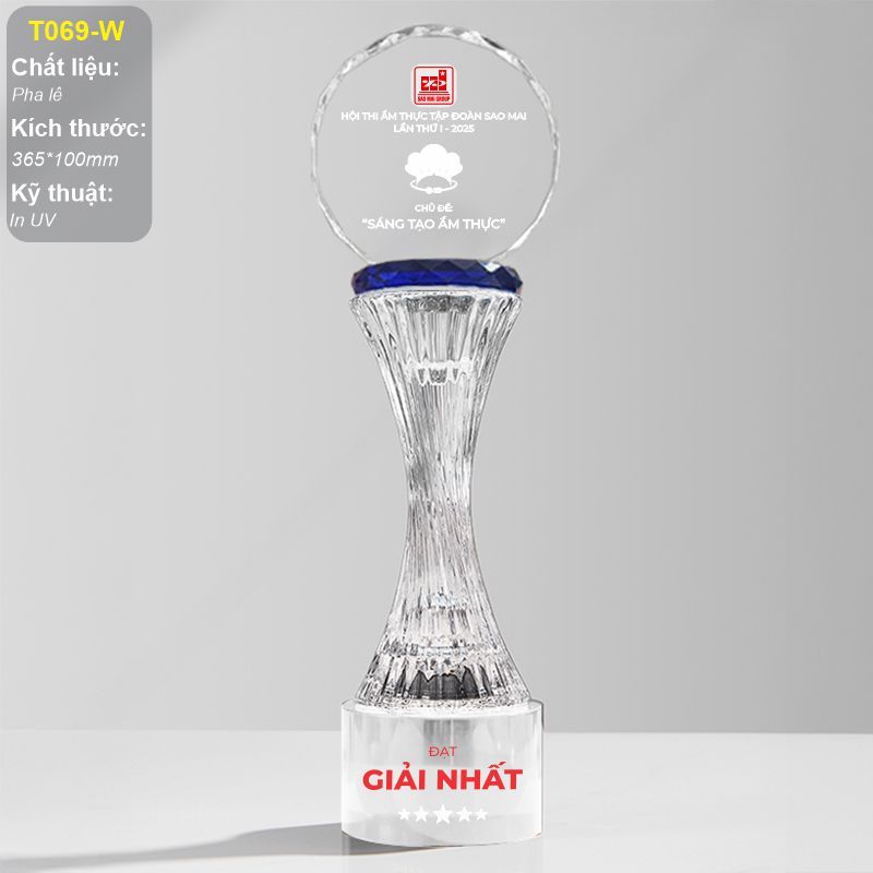 Cúp vinh danh pha lê quản lý xuất sắc T069 (5 loại)