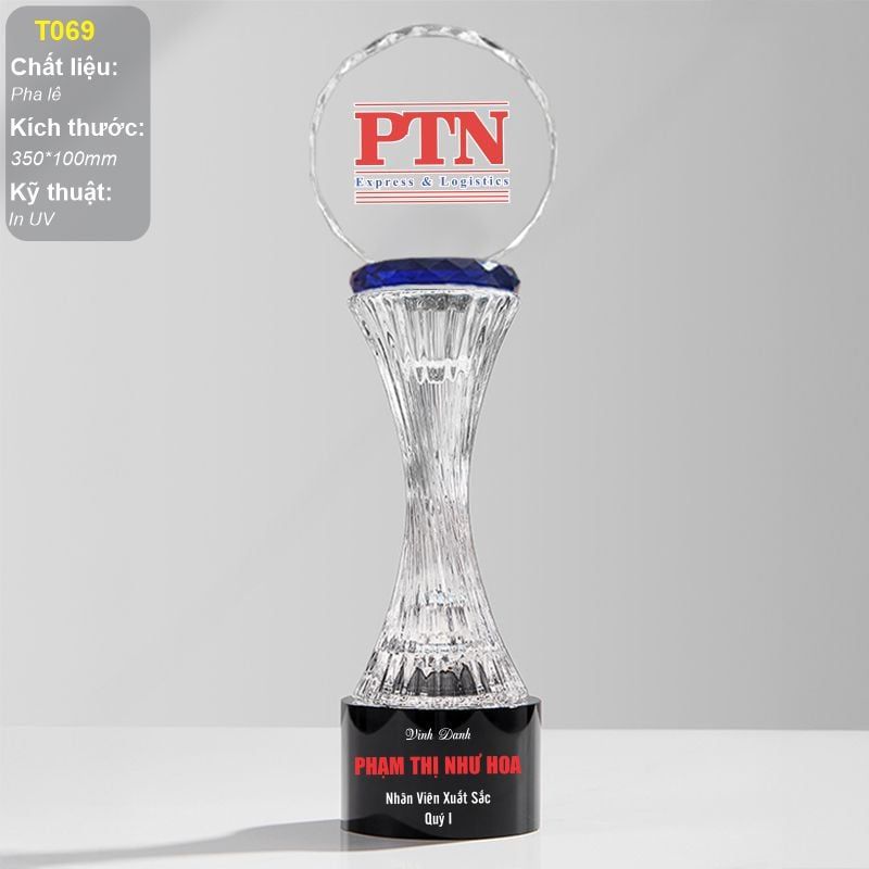 Cúp vinh danh pha lê quản lý xuất sắc T069 (5 loại)