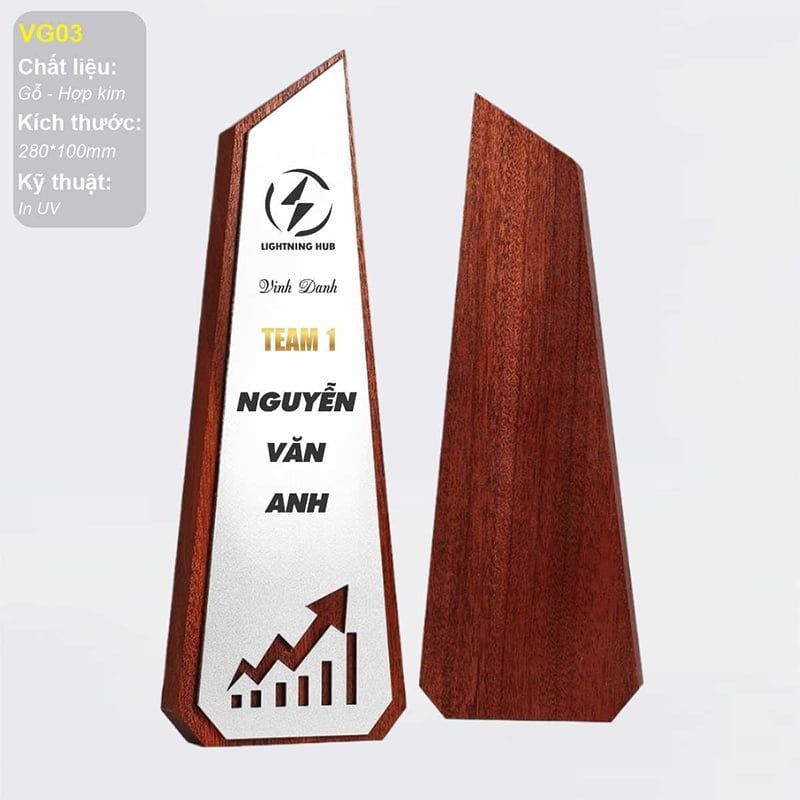 Bộ Cúp vinh danh Pha Lê Hợp Kim Gỗ