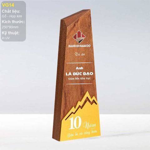 Cúp vinh danh kết hợp gỗ hợp kim VG14