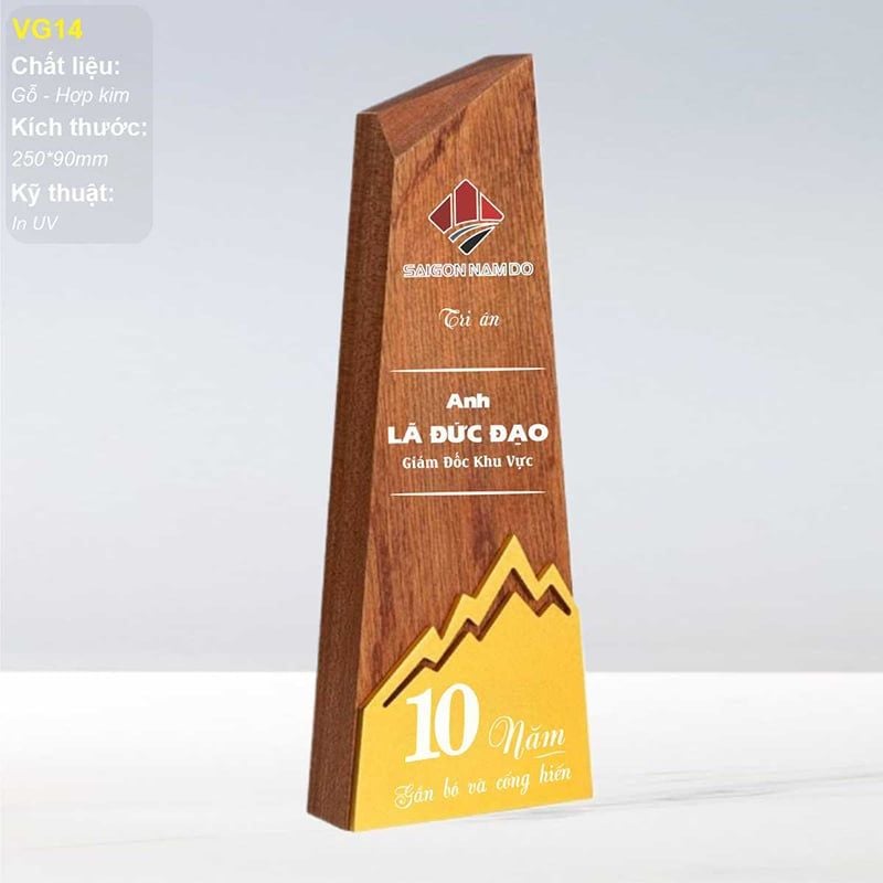 Cúp vinh danh kết hợp gỗ hợp kim VG14-26-27