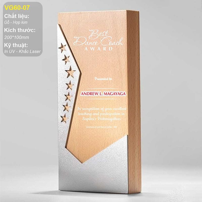 Bộ Cúp vinh danh gỗ hợp kim VG60 (14 mẫu)