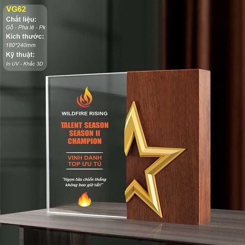 Kỷ niệm chương pha lê hợp kim VG62