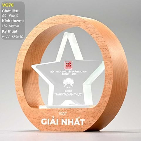 Kỷ niệm chương gỗ pha lê VG70
