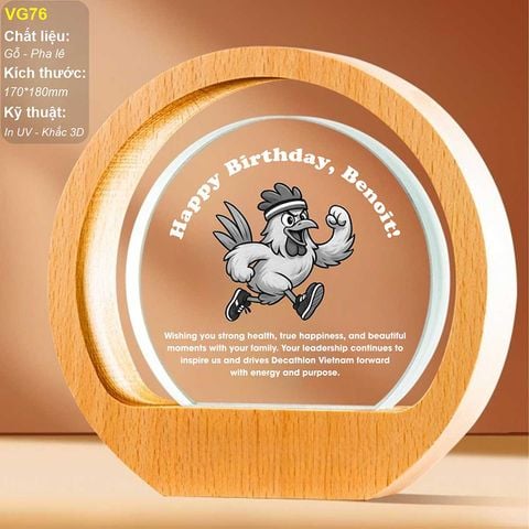 Kỷ niệm chương gỗ pha lê VG76