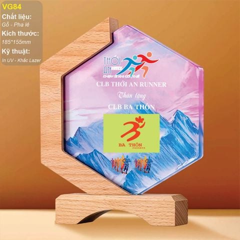 Kỷ niệm chương pha lê kết hợp gỗ VG84