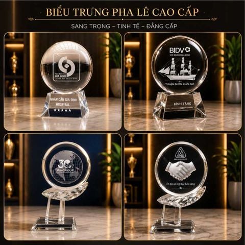 Bộ Quả cầu pha lê khắc 3d cao cấp