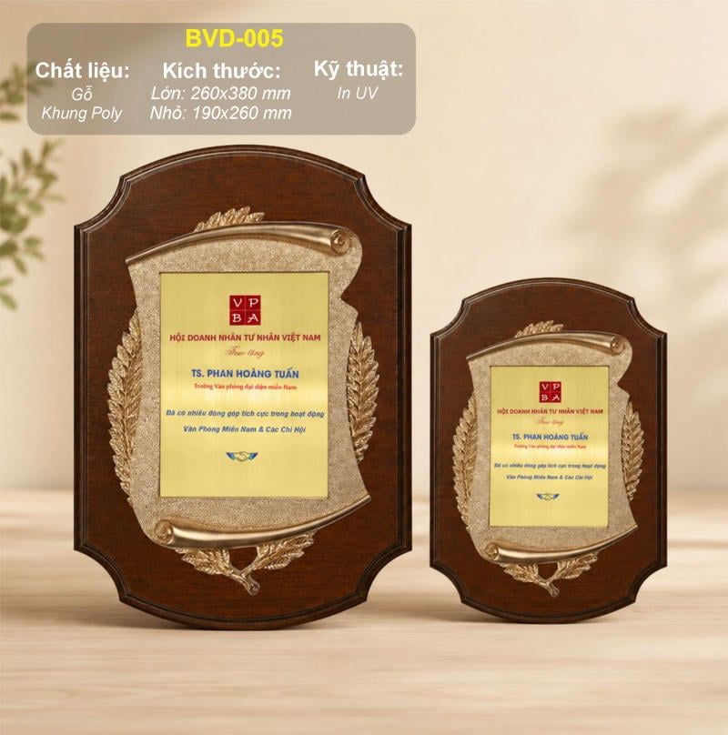 Bảng vinh danh quản lý xuất sắc BVD-005 (2 size)