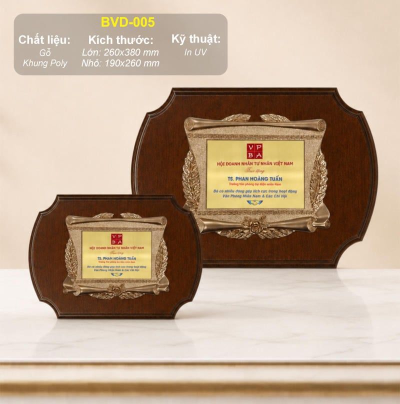 Bảng vinh danh quản lý xuất sắc BVD-005 (2 size)