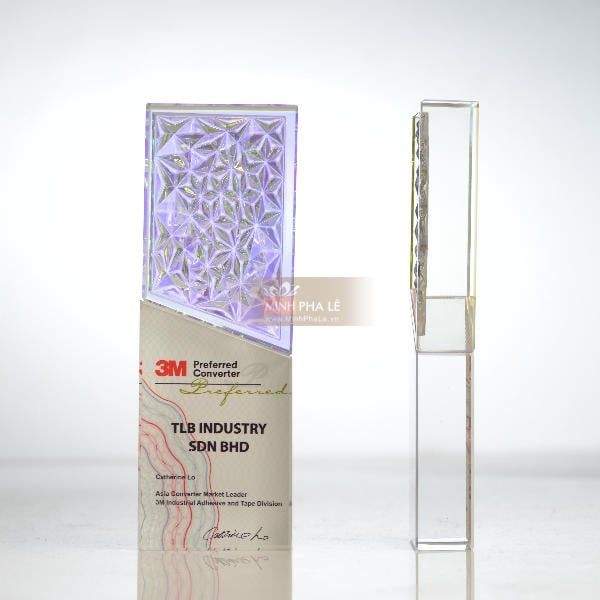 Cúp vinh danh pha lê hologram đa sắc CB010 (3 màu)