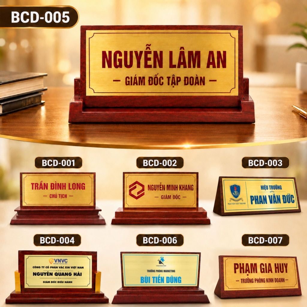 Bộ Bảng Chức Danh Cao Cấp (6 Mẫu)