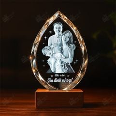 Chân dung 3d khối pha lê giọt nước 3D-GN