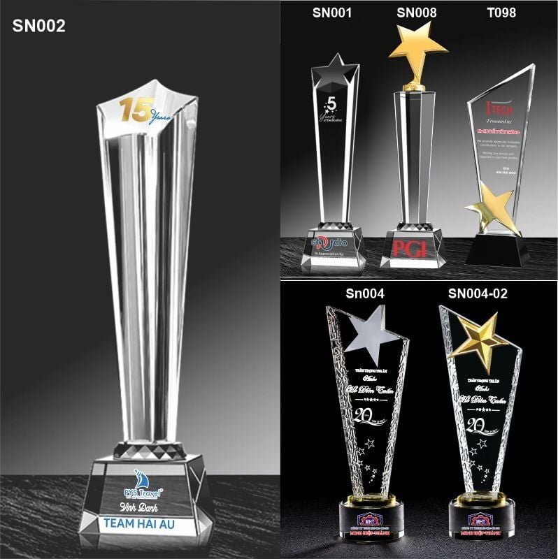 Bộ Cúp vinh danh pha lê ngôi sao xuất sắc 2026