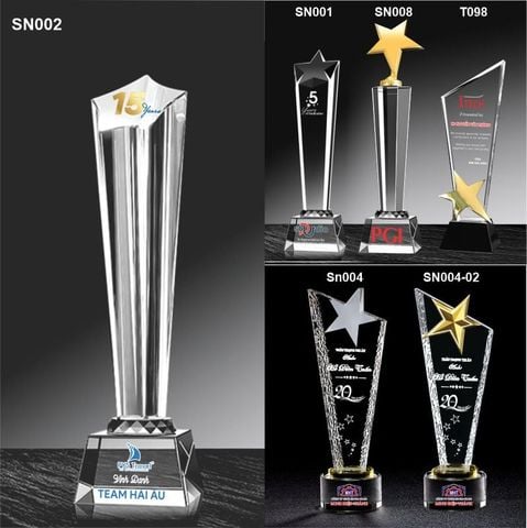 Bộ Cúp vinh danh pha lê ngôi sao xuất sắc 2026