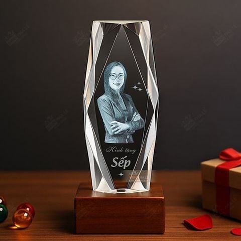Chân dung 3d khối pha lê chữ nhật 3D-HCNVC-16