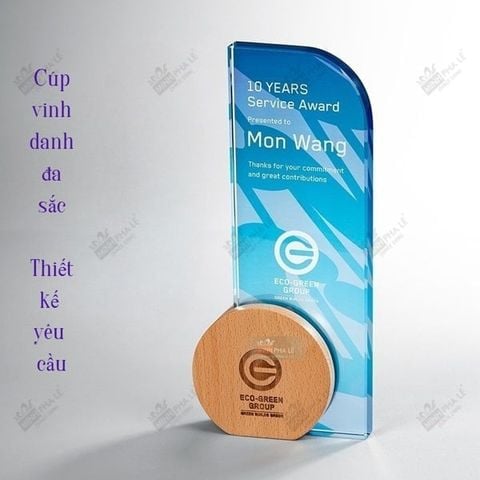 Cúp vinh danh pha lê gỗ VG11