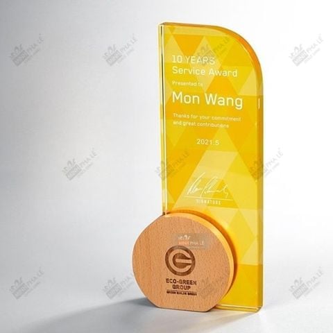 Cúp vinh danh pha lê gỗ VG11
