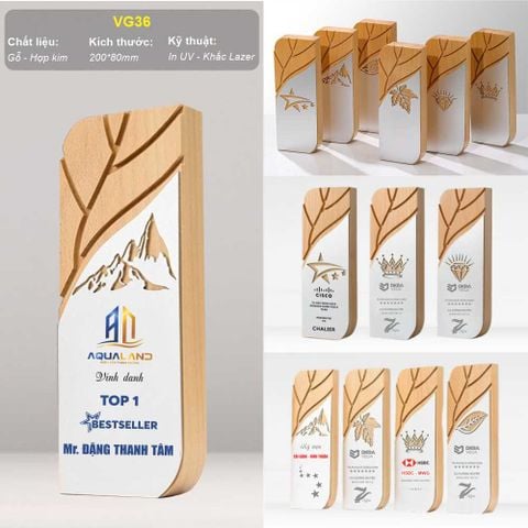 Cúp vinh danh gỗ hợp kim VG36