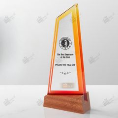 Cúp vinh danh pha lê hợp kim đế gỗ VG79