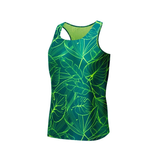 Custom Design and Manufacturing Tank Top Sportswear Running Bonding Seamless sublimation printing pattern Leaf Polyester-Spandex blend 4-way stretch OEM/ODM Low MOQ
