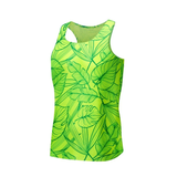 Custom Design and Manufacturing Tank Top Sportswear Running Bonding Seamless sublimation printing pattern Leaf Polyester-Spandex blend 4-way stretch OEM/ODM Low MOQ