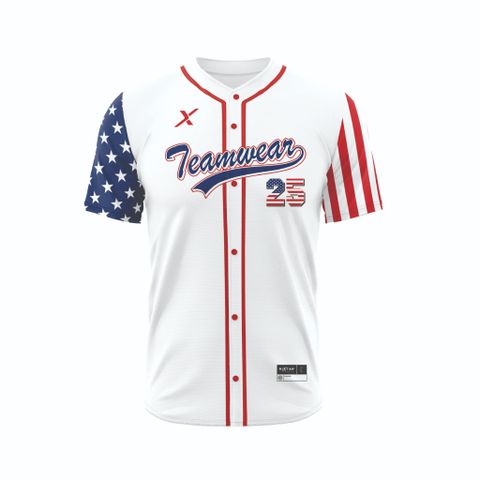 Áo Thun Thể Thao Phong Cách Bóng Chày - Họa Tiết Cờ Nước Mỹ BC04