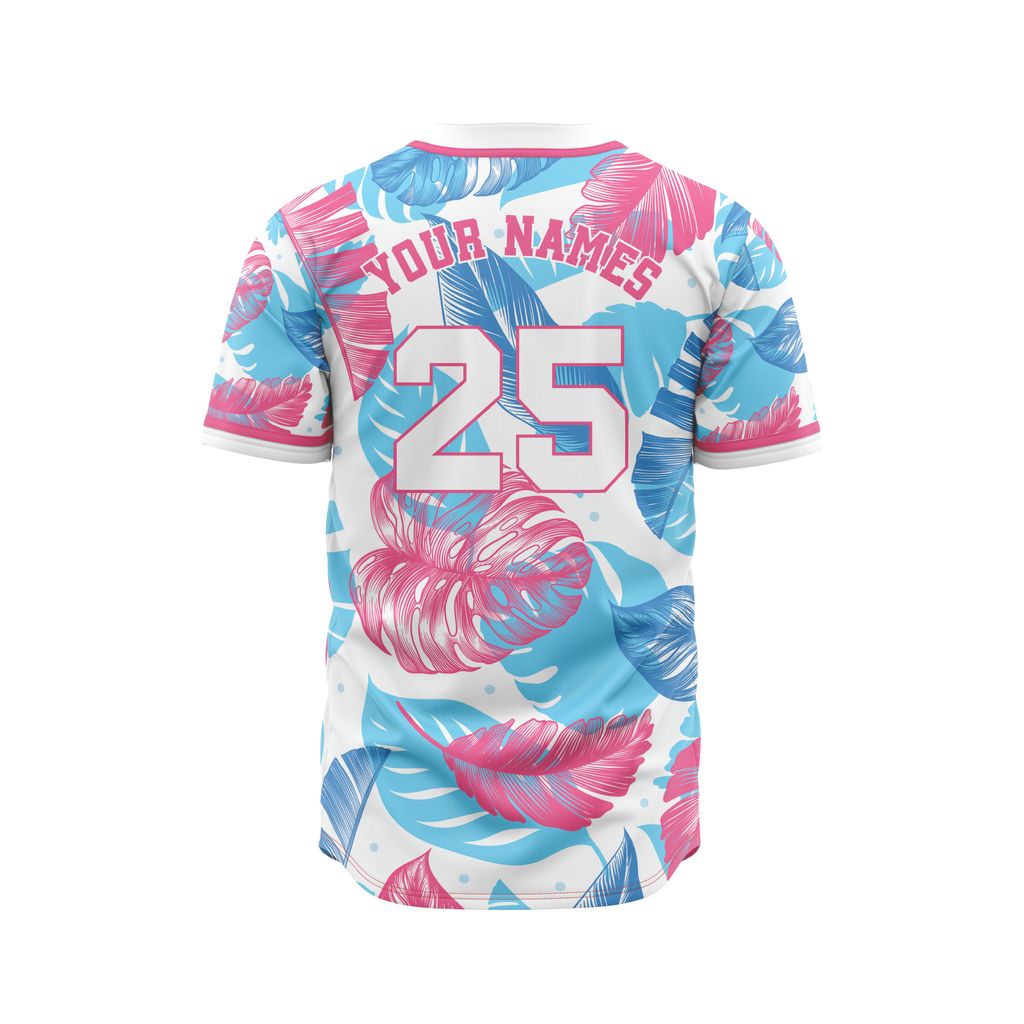 Áo Thun Thể Thao Phong Cách Bóng Chày - Họa Tiết Hoa Lá BC03