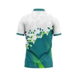 Custom Design and Manufacturing Polo Shirt Sportswear Pickleball & Tennis polo collar short sleeves sublimation printing pattern Triangle Pattern Polyester-Spandex blend 4-way stretch OEM/ODM Low MOQ
