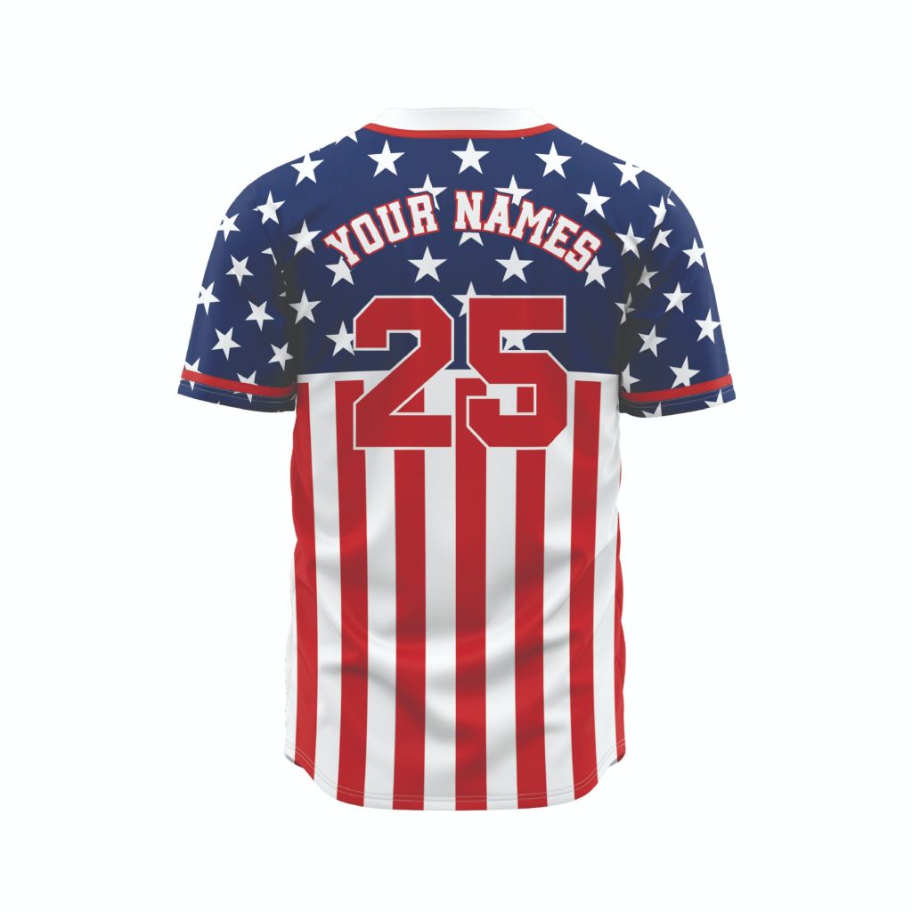 Áo Thun Thể Thao Phong Cách Bóng Chày - Họa Tiết Cờ Nước Mỹ BC06