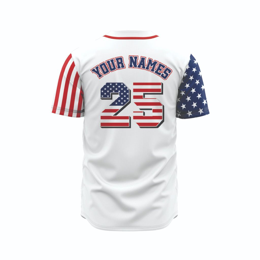 Áo Thun Thể Thao Phong Cách Bóng Chày - Họa Tiết Cờ Nước Mỹ BC04