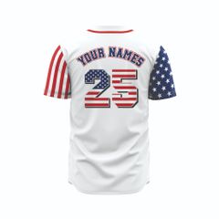 Áo Thun Thể Thao Phong Cách Bóng Chày - Họa Tiết Cờ Nước Mỹ BC04