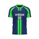 Custom Design and Manufacturing Football Kit Sports crew neck short sleeves sublimation printing pattern Striped Polyester-Spandex blend 4-way stretch OEM/ODM Low MOQ