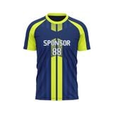 Custom Design and Manufacturing Football Kit Sports crew neck short sleeves sublimation printing pattern Striped Polyester-Spandex blend 4-way stretch OEM/ODM Low MOQ