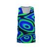  Custom Design and Manufacturing Tank Top Sportswear Running Bonding Seamless sublimation printing pattern Blue Polyester-Spandex blend 4-way stretch OEM/ODM Low MOQ 