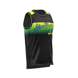 Custom Design and Manufacturing Sports Basketball crew neck sleeveless sublimation printing pattern Color Black Polyester-Spandex blend 4-way stretch OEM/ODM Low MOQ