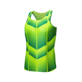 Custom Design and Manufacturing Tank Top Sportswear Running Bonding Seamless sublimation printing pattern Striped Polyester-Spandex blend 4-way stretch OEM/ODM Low MOQ