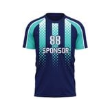 Custom Design and Manufacturing Football Kit Sports crew neck short sleeves sublimation printing pattern Striped Caro Polyester-Spandex blend 4-way stretch OEM/ODM Low MOQ