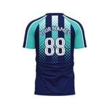 Custom Design and Manufacturing Football Kit Sports crew neck short sleeves sublimation printing pattern Striped Caro Polyester-Spandex blend 4-way stretch OEM/ODM Low MOQ