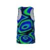  Custom Design and Manufacturing Tank Top Sportswear Running Bonding Seamless sublimation printing pattern Blue Polyester-Spandex blend 4-way stretch OEM/ODM Low MOQ 