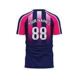 Custom Design and Manufacturing Football Kit Sports crew neck short sleeves sublimation printing pattern Striped Caro Polyester-Spandex blend 4-way stretch OEM/ODM Low MOQ