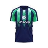 Custom Design and Manufacturing Football Kit Sports crew neck short sleeves sublimation printing pattern Striped Caro Polyester-Spandex blend 4-way stretch OEM/ODM Low MOQ